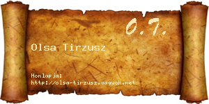 Olsa Tirzusz névjegykártya
